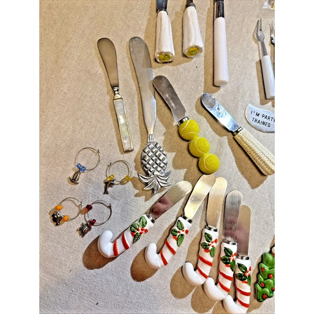 42 pcs-Charcuterie Cheese Knives Spreaders-variety styles w/‎ wine top & openers
